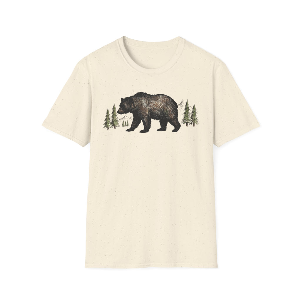 Bear & Forest T‑Shirt - Rustic Woodland Graphic Tee