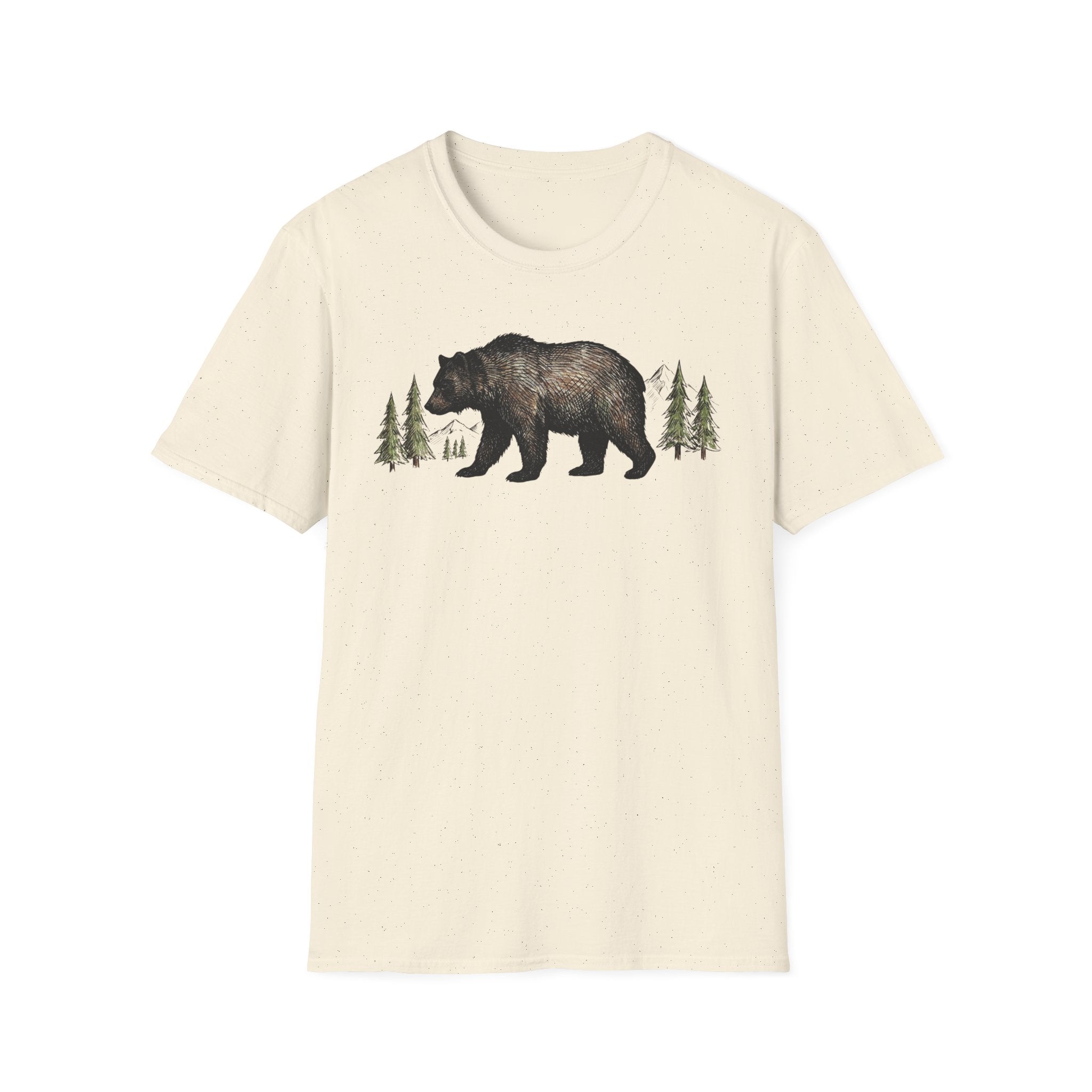 Bear & Forest T‑Shirt - Rustic Woodland Graphic Tee