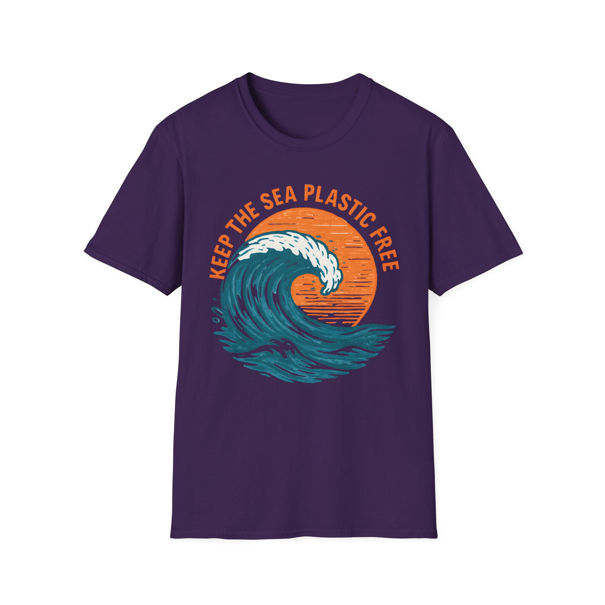 "Keep the Sea Plastic Free" Ocean Conservation Wave Tee Shirt