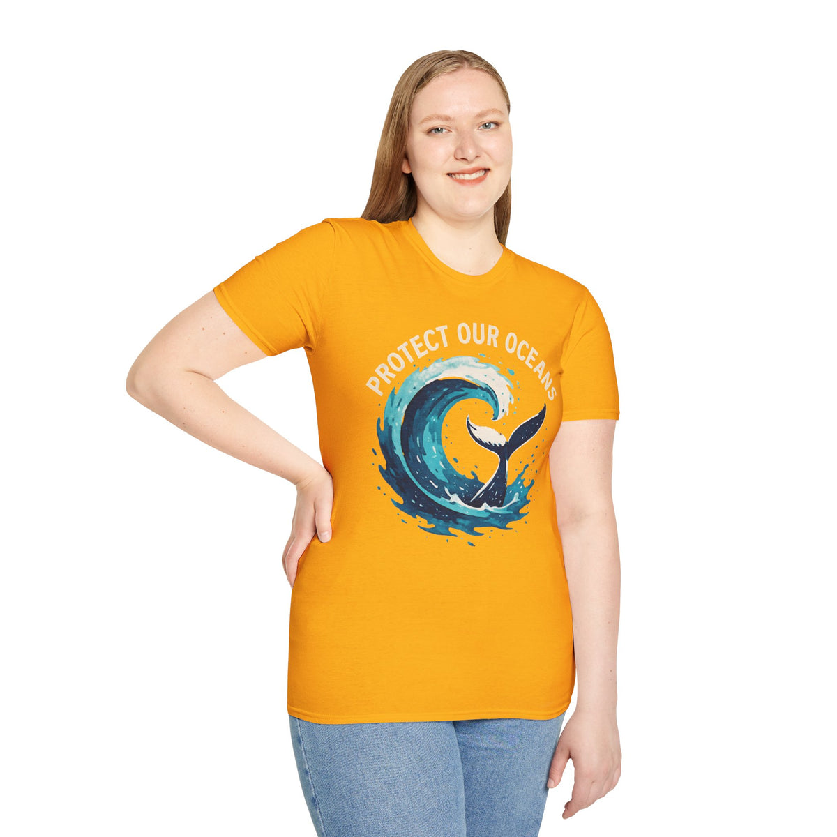 "Protect Our Oceans" Wave Whale Conservation T-Shirt
