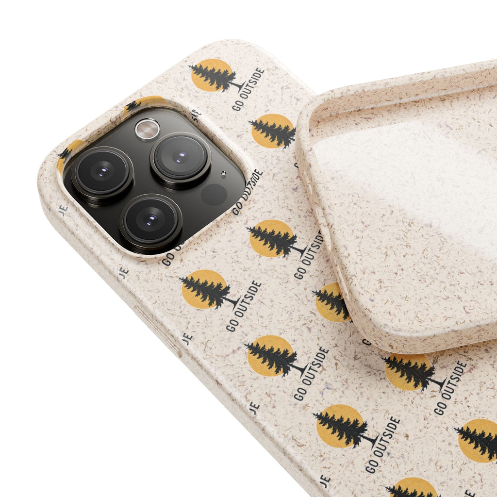 Biodegradable Phone Case — 'Go Outside' Recycled Eco-Friendly iPhone Cover