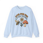 "Live For The Little Things" Bee, Daisy & Mushroom Retro Nature Design Crewneck Sweatshirt