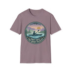 Kayak Sunset T‑Shirt — "Drift Into The Quiet Places" Outdoor Relaxation Tee