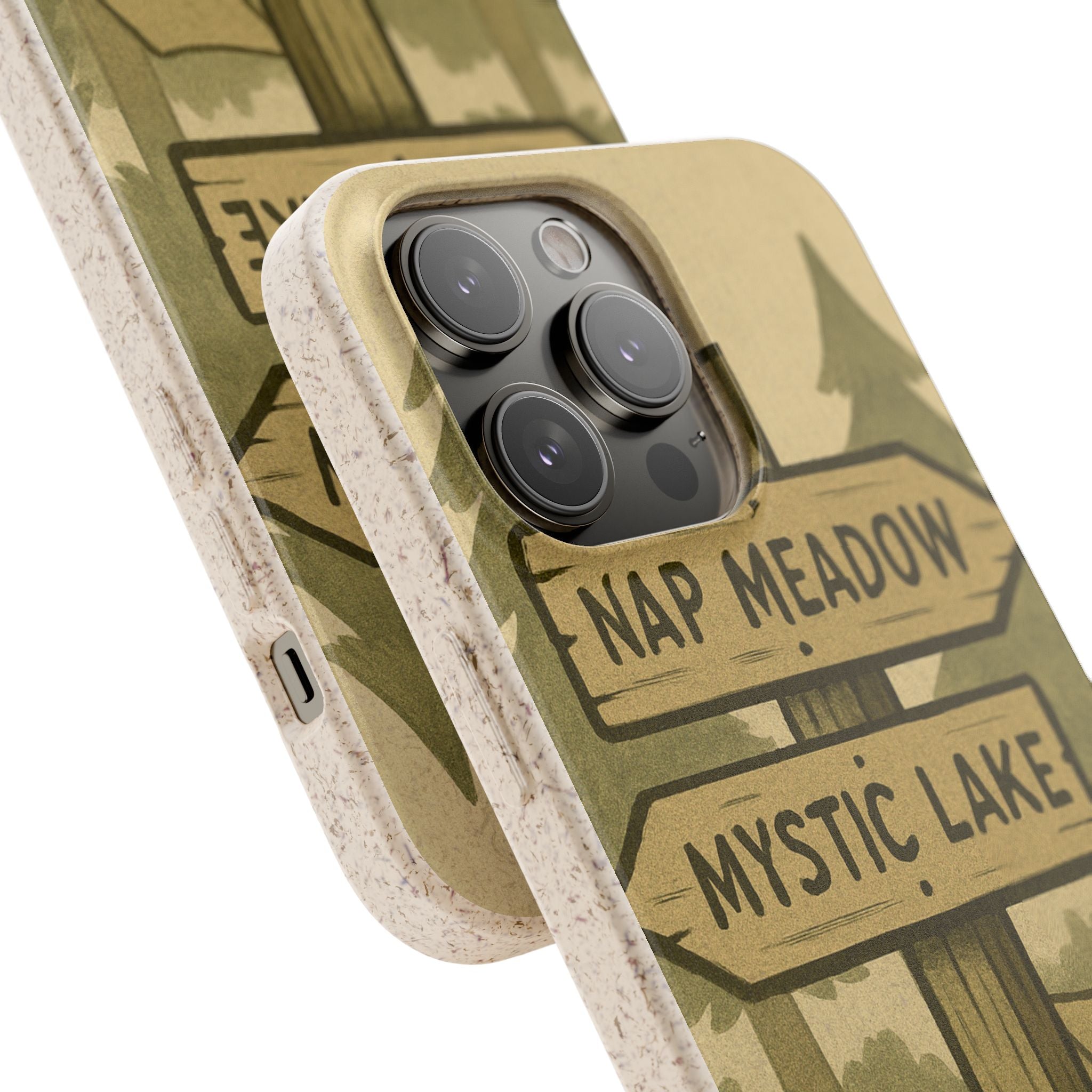 Biodegradable Phone Case — 'Nap Meadow' Mystic Lake Camping Design