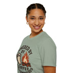 Powered By Coffee And Campfires Vintage Camping T-Shirt