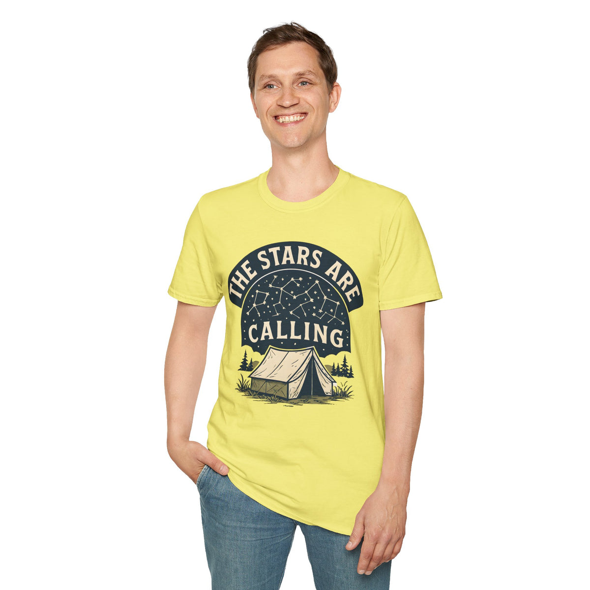"The Stars Are Calling" Camping Tent Stargazing T-Shirt