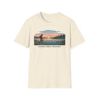 Outdoor T-Shirt — "Seeking Simple Treasures" Sunset Hiker Graphic