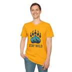 "Stay Wild" Bear Footprint Mountain Emblem T-Shirt