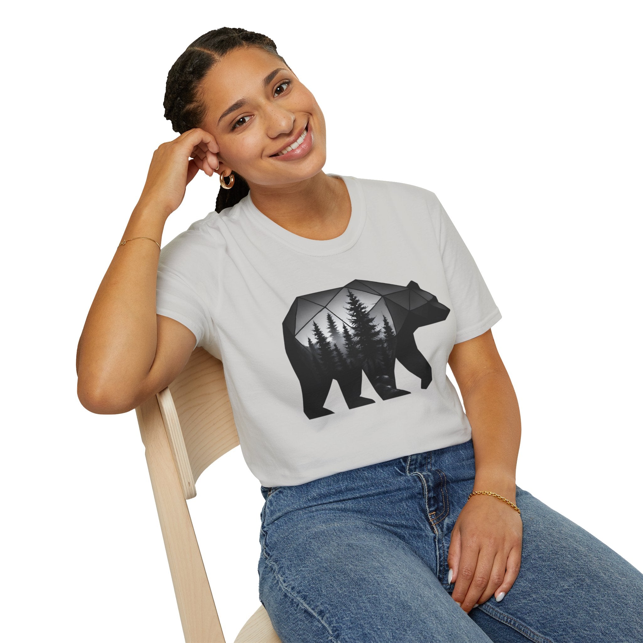 Geometric Forest Bear T-Shirt