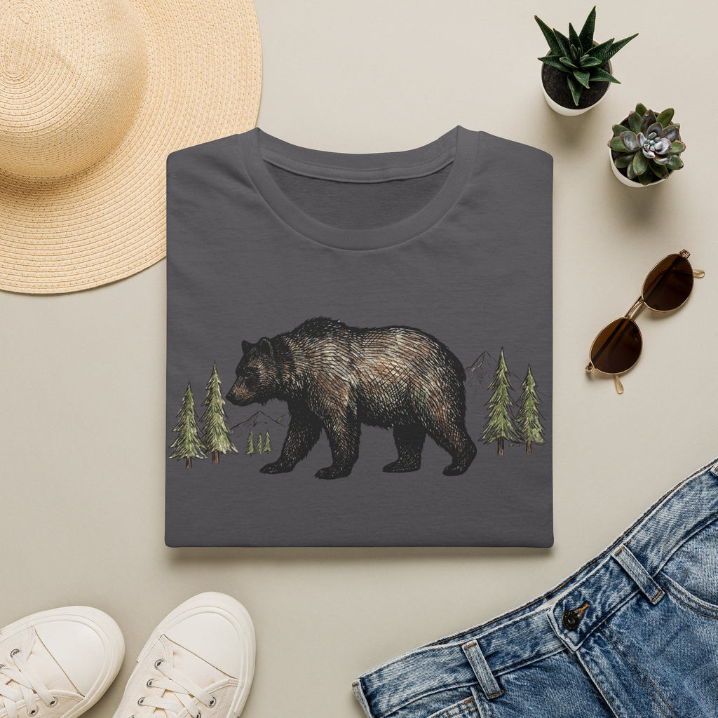 Bear & Forest T‑Shirt - Rustic Woodland Graphic Tee