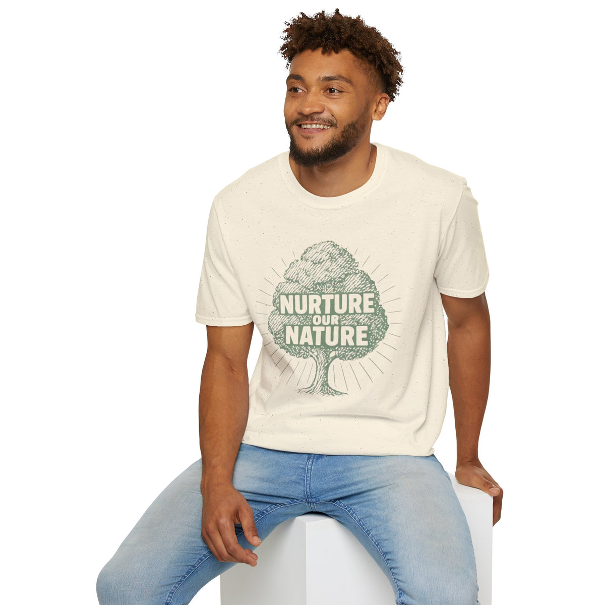 "Nurture Our Nature" Tree T-Shirt – Eco-Friendly Conservation Tee Shirt