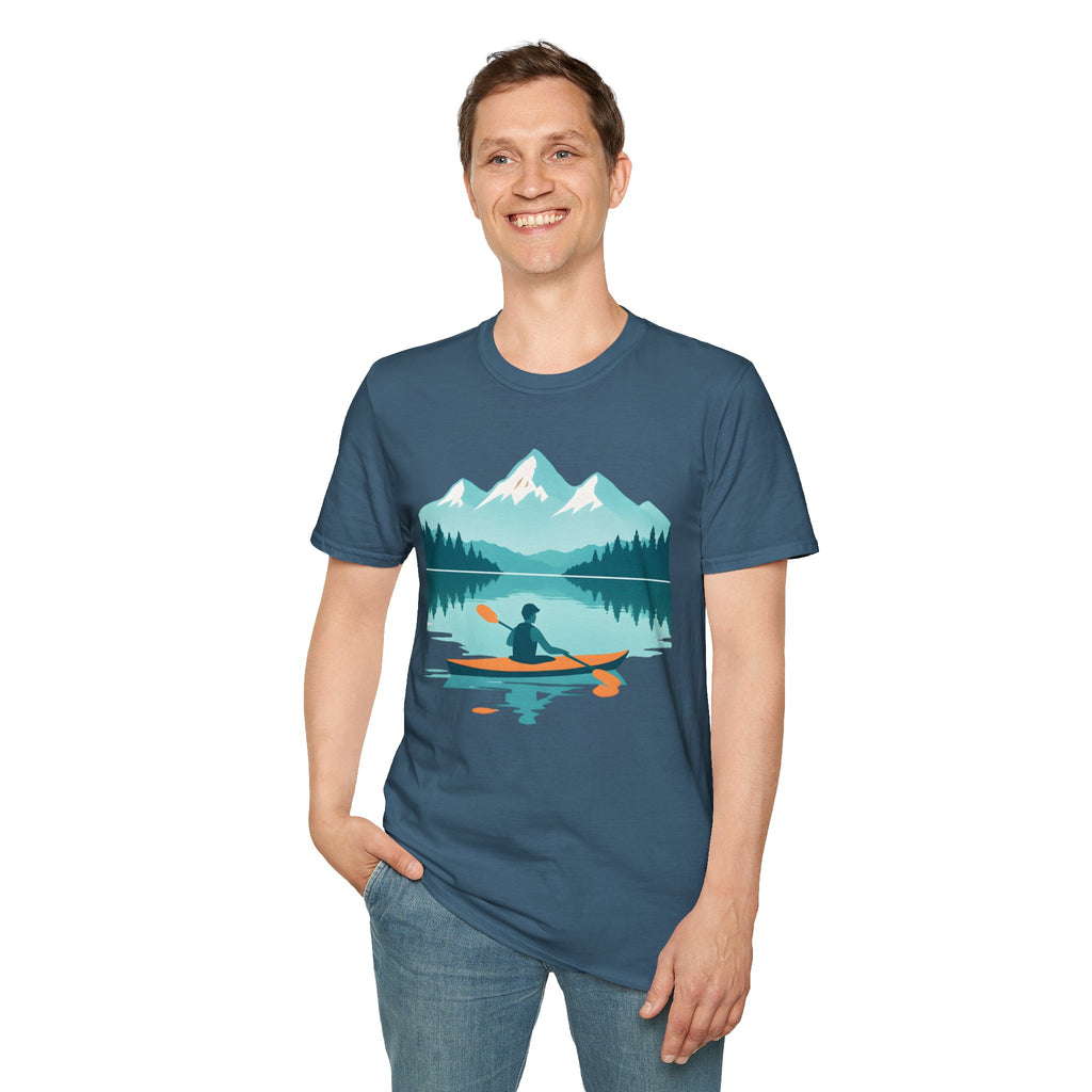 Kayaker on Serene Mountain Lake T-Shirt