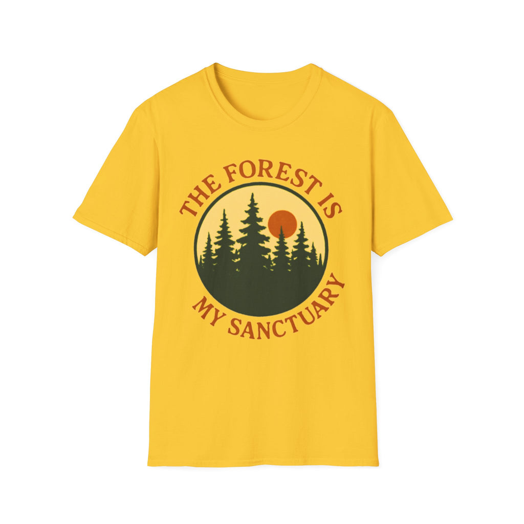 "The Forest Is My Sanctuary" Pines Sunset Graphic Tee Shirt