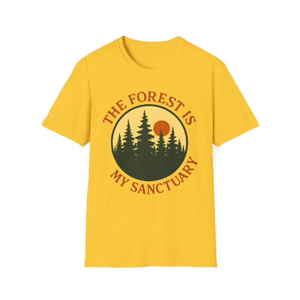 "The Forest Is My Sanctuary" Pines Sunset Graphic Tee Shirt