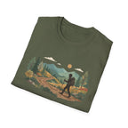 Hiker Mountain Sunset T-Shirt — Scenic Trail Adventure Tee