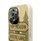 Biodegradable Phone Case — 'Nap Meadow' Mystic Lake Camping Design