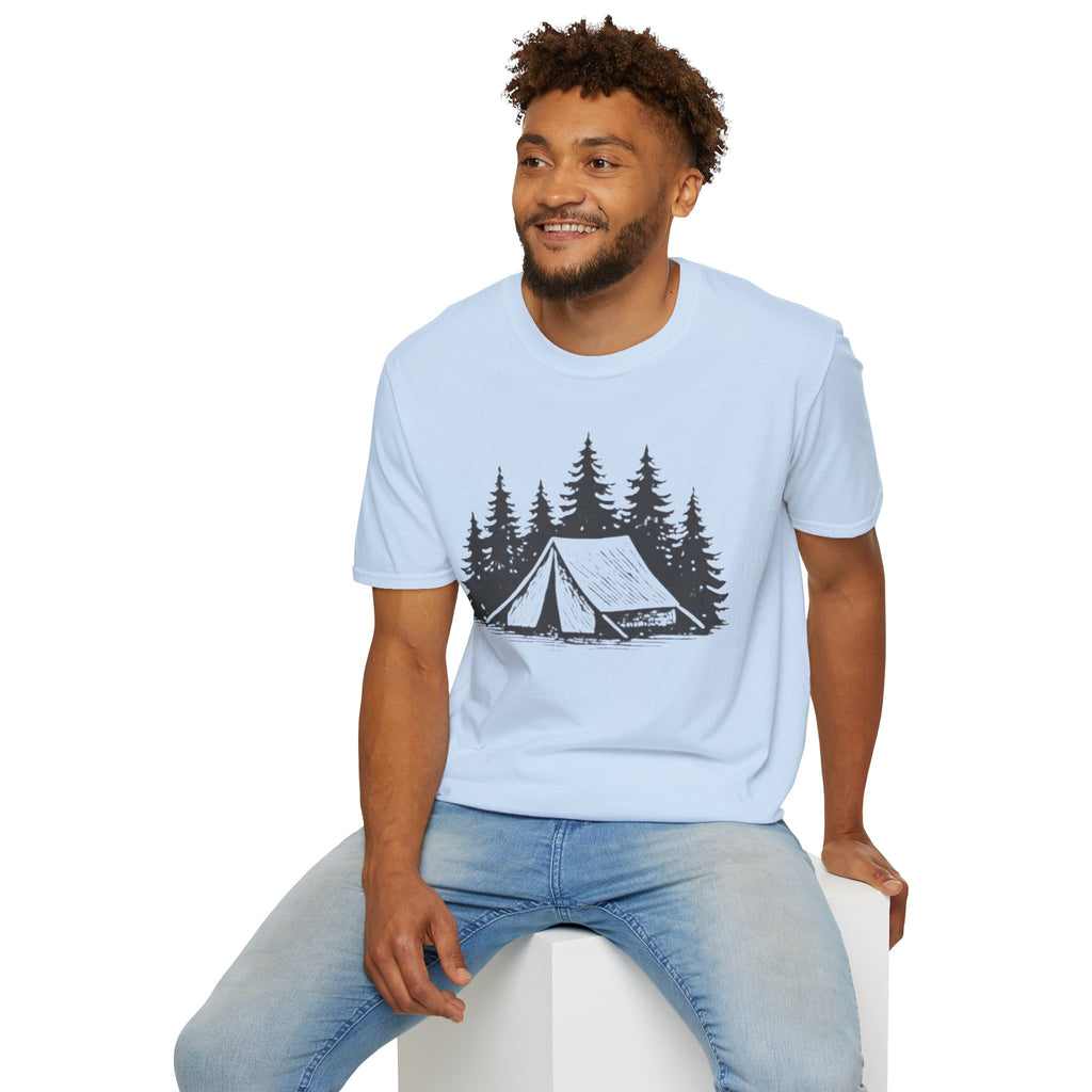 Camping Tent Vintage Forest Outdoors Graphic T-Shirt