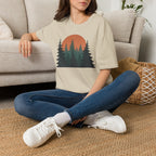 Nature Sunset T-Shirt — Vintage Pine Forest Tee