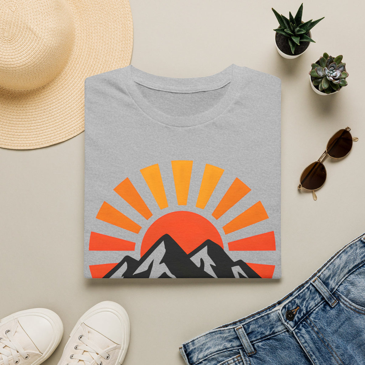 Chase The Sunrise Mountain T-Shirt — Sunrise & Peaks Graphic Tee
