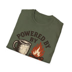 Powered By Coffee And Campfires Vintage Camping T-Shirt