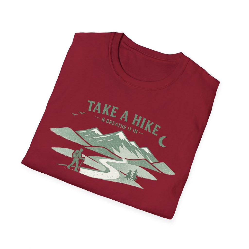 "Take A Hike & Breathe It In" Outdoor Hiking Graphic Tee