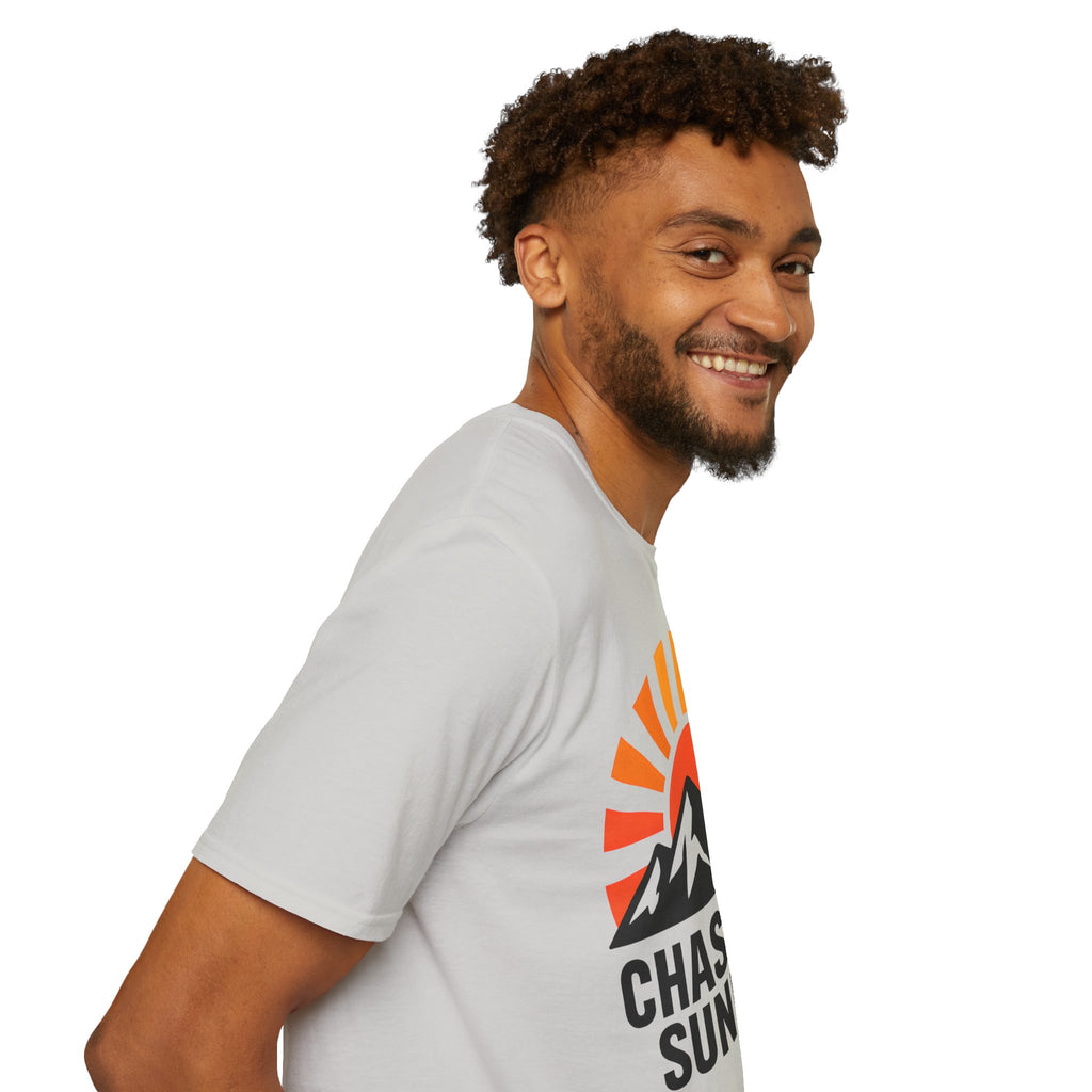 Chase The Sunrise Mountain T-Shirt — Sunrise & Peaks Graphic Tee