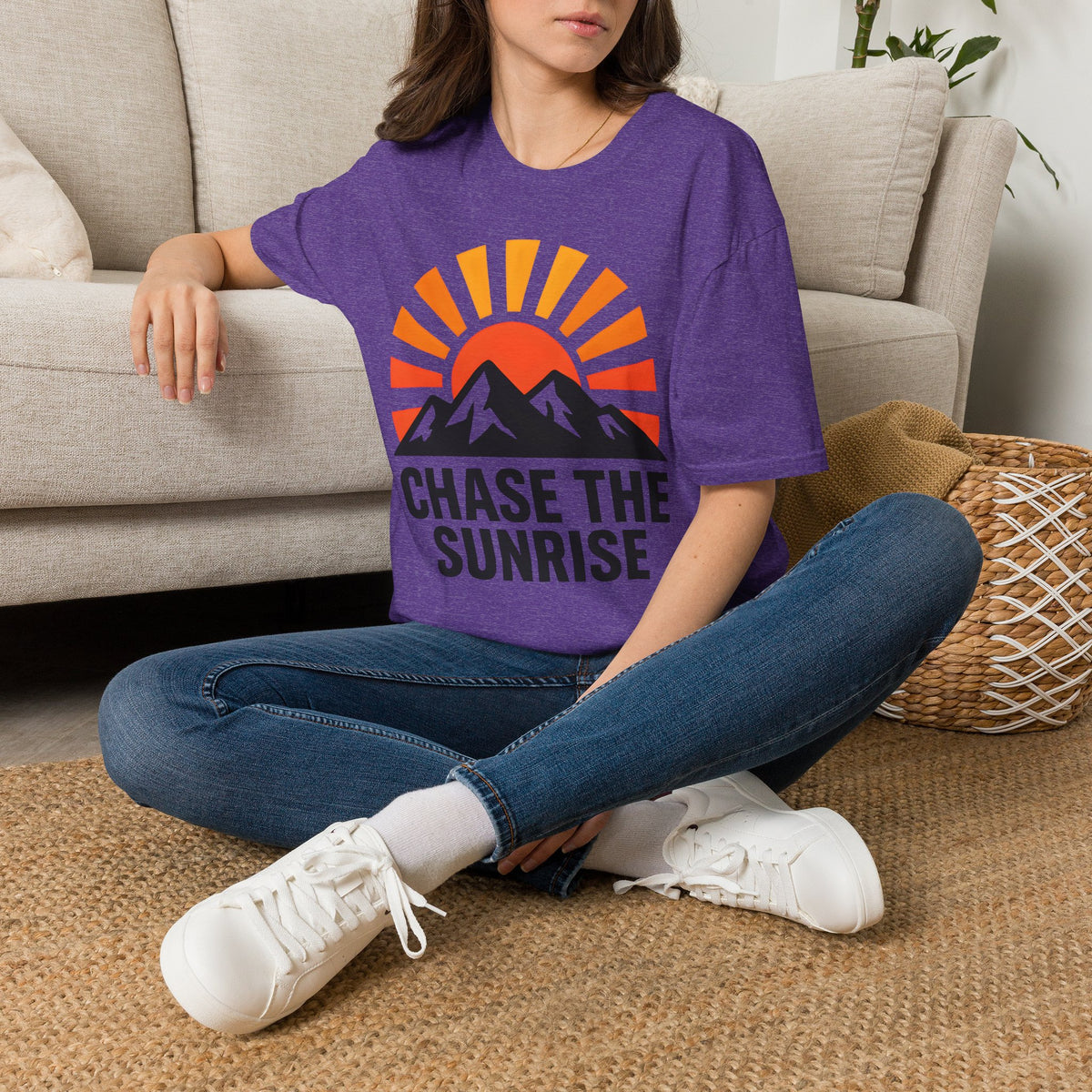 Chase The Sunrise Mountain T-Shirt — Sunrise & Peaks Graphic Tee