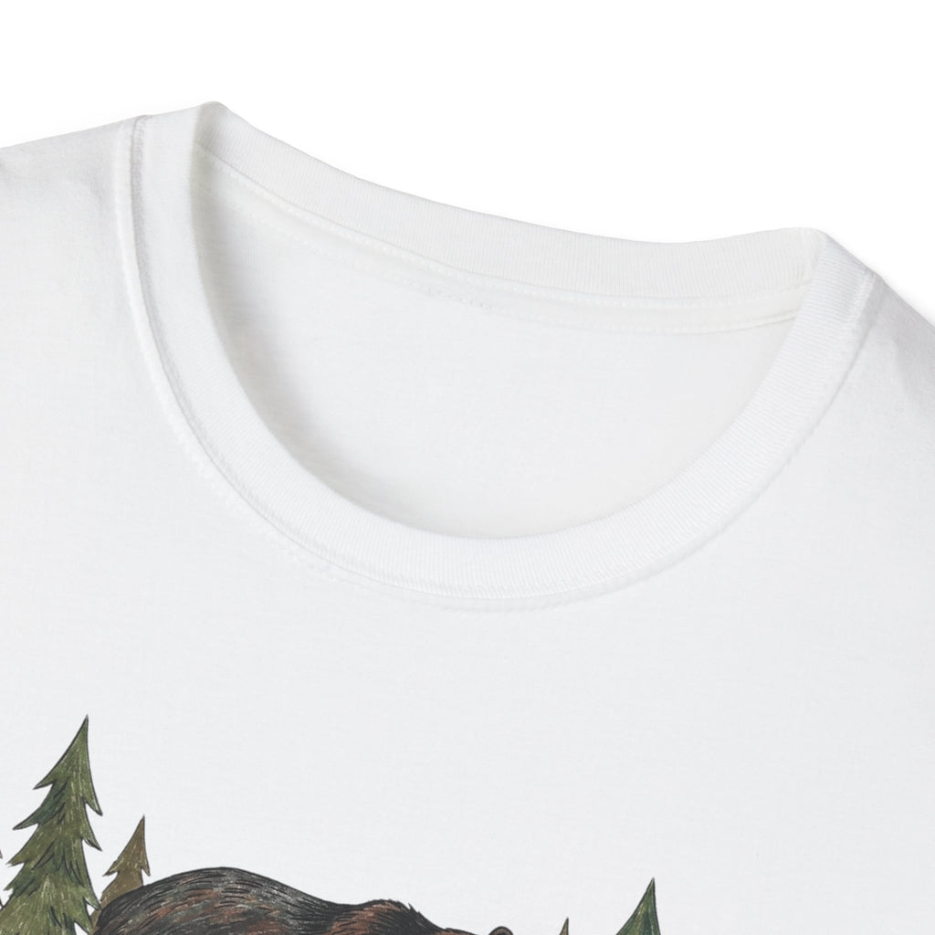 "The Mountains Are Calling" Bear and Pines T-Shirt — Outdoor Graphic Tee