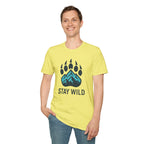 "Stay Wild" Bear Footprint Mountain Emblem T-Shirt
