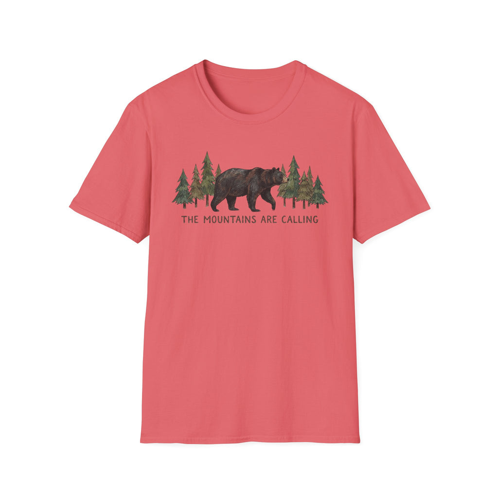 "The Mountains Are Calling" Bear and Pines T-Shirt — Outdoor Graphic Tee