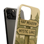 Biodegradable Phone Case — 'Nap Meadow' Mystic Lake Camping Design