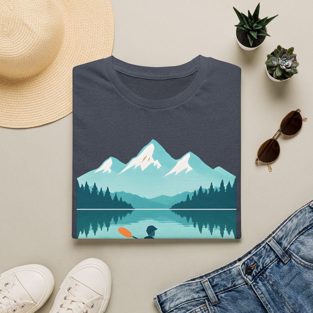 Kayaker on Serene Mountain Lake T-Shirt