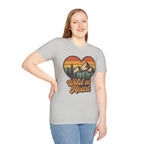 "Wild at Heart" Mountain Heart Retro Sunset Nature Tee Shirt