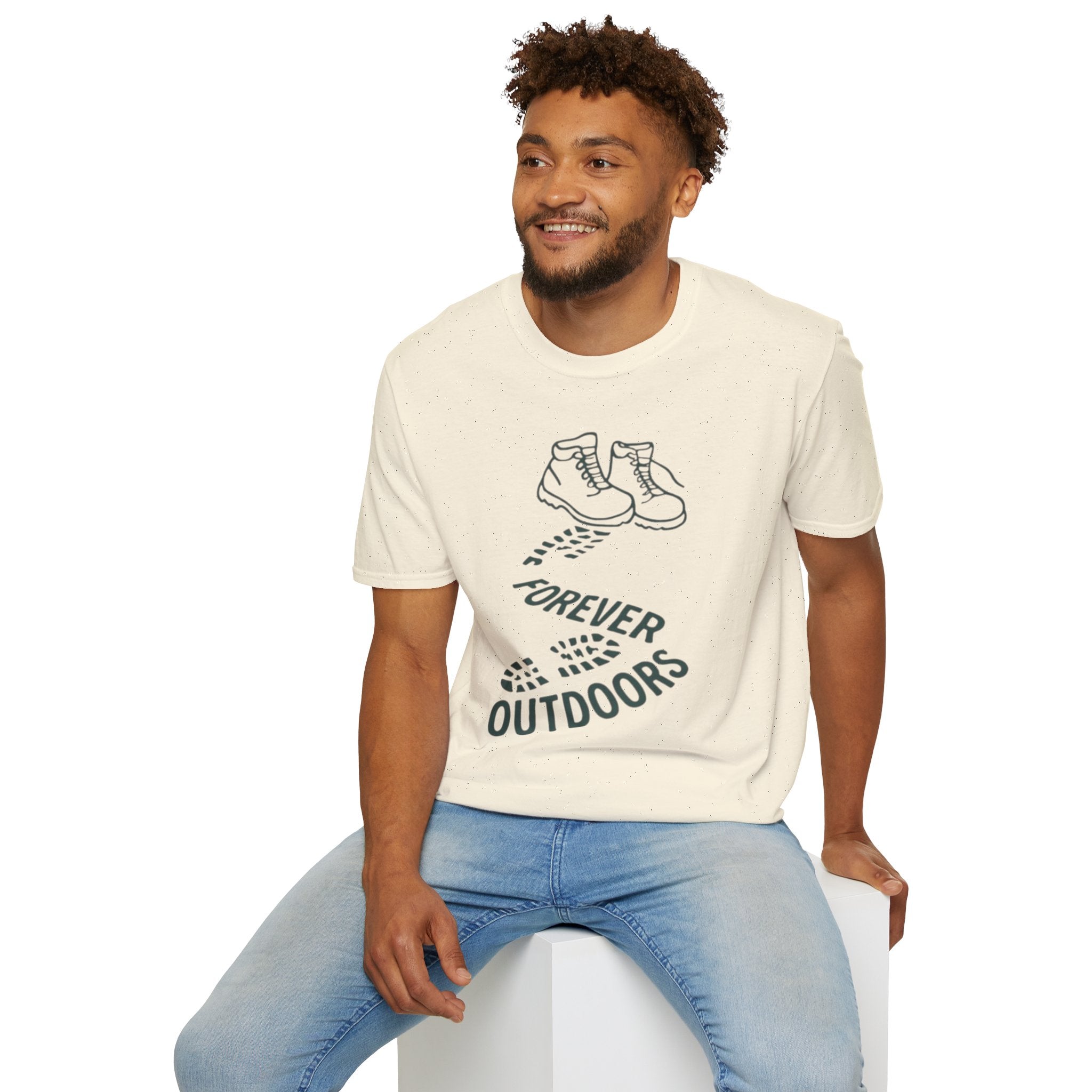 Boots with Footprints "Forever Outdoors" T-Shirt