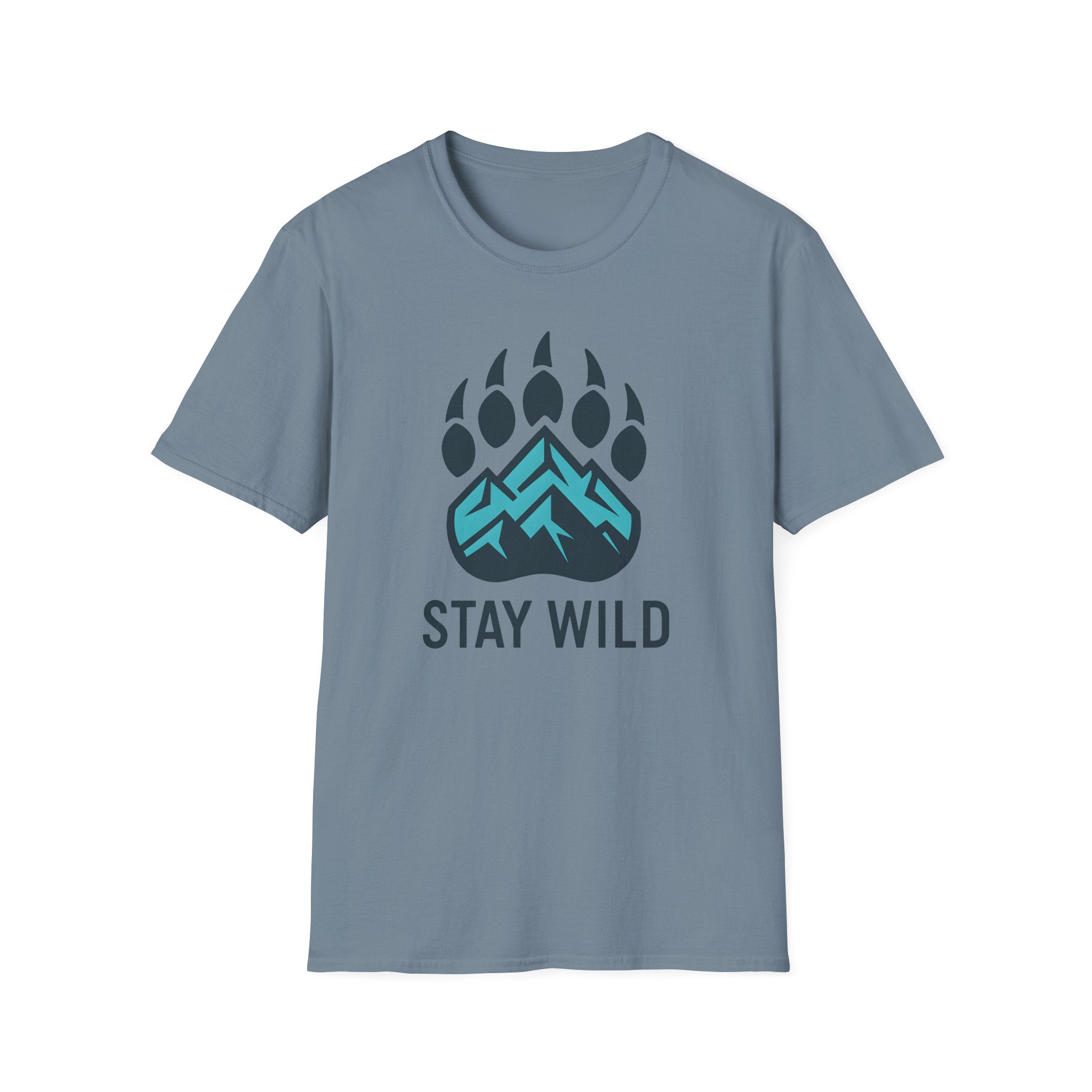 "Stay Wild" Bear Footprint Mountain Emblem T-Shirt