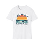 Canoe On The Lake At Sunset "The Lake Is My Happy Place" T-Shirt