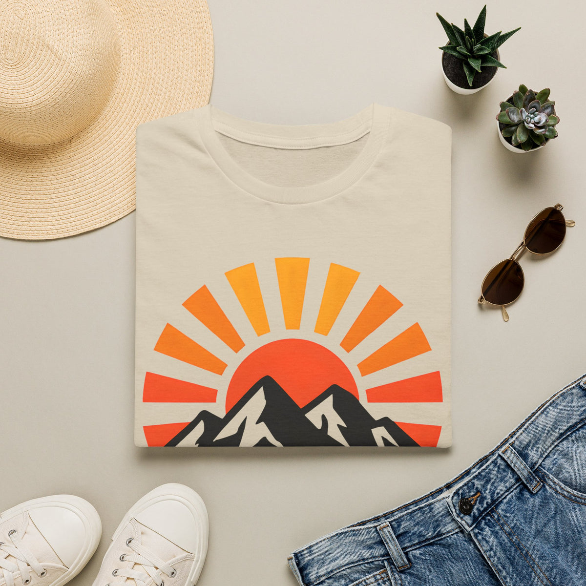Chase The Sunrise Mountain T-Shirt — Sunrise & Peaks Graphic Tee