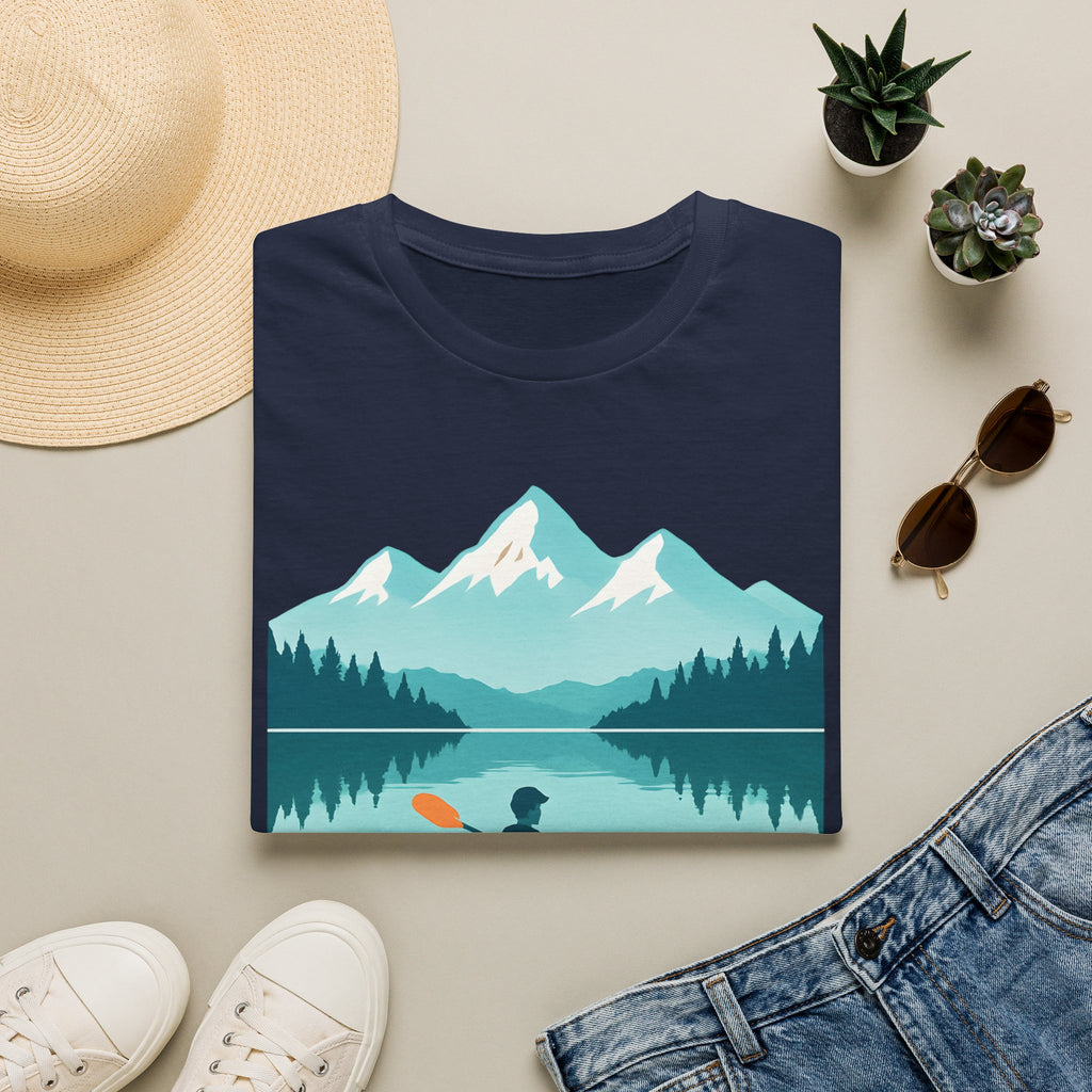 Kayaker on Serene Mountain Lake T-Shirt