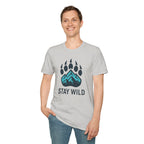 "Stay Wild" Bear Footprint Mountain Emblem T-Shirt