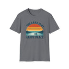 Canoe On The Lake At Sunset "The Lake Is My Happy Place" T-Shirt