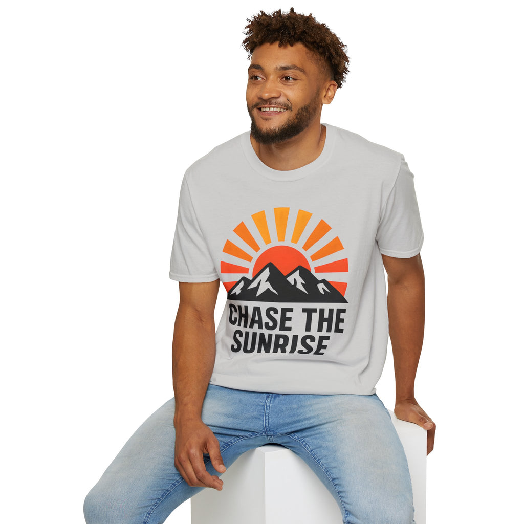 Chase The Sunrise Mountain T-Shirt — Sunrise & Peaks Graphic Tee