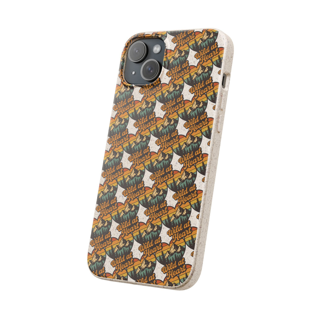 Eco-Friendly Phone Case — Vintage Camper Pattern Biodegradable iPhone Cover