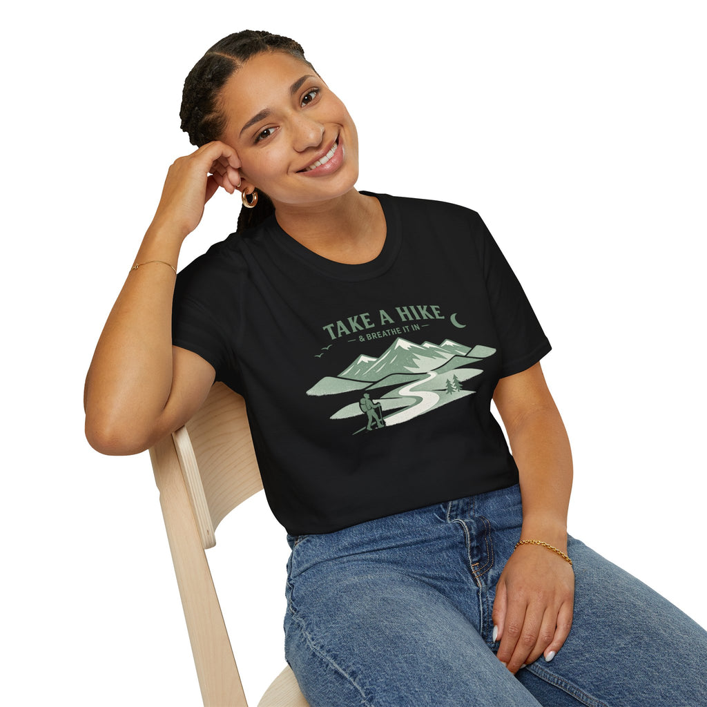 "Take A Hike & Breathe It In" Outdoor Hiking Graphic Tee