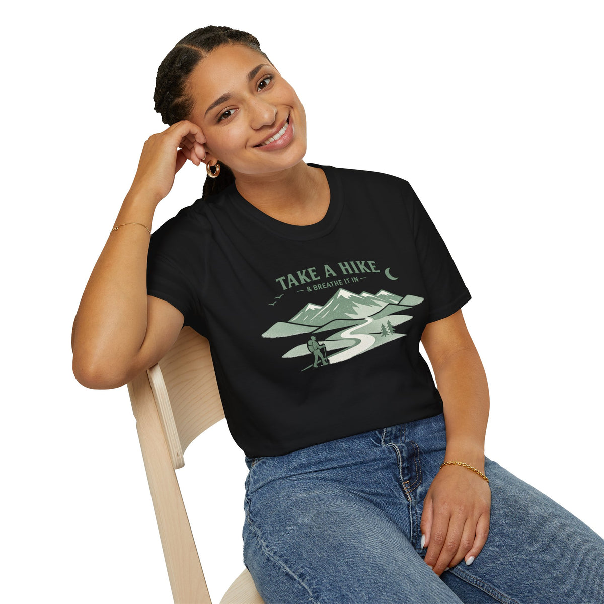 "Take A Hike & Breathe It In" Outdoor Hiking Graphic Tee