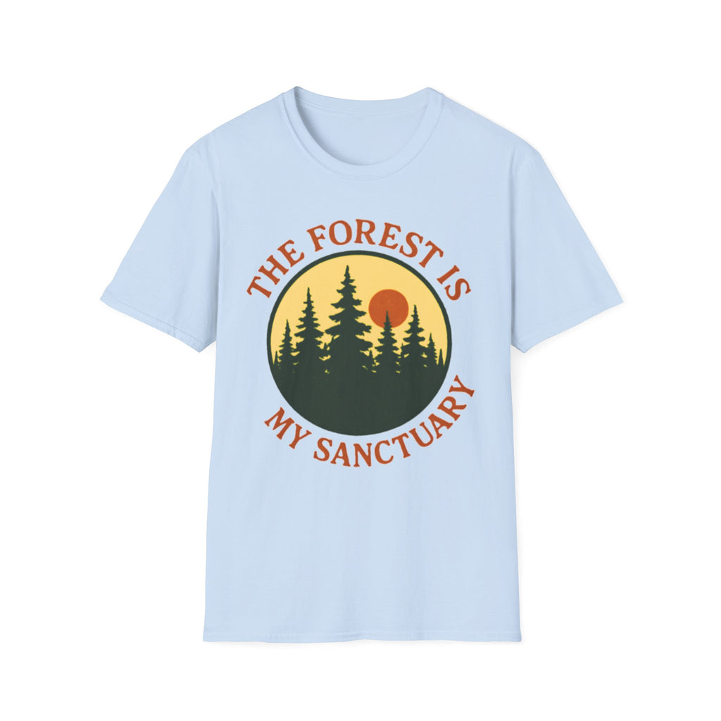 "The Forest Is My Sanctuary" Pines Sunset Graphic Tee Shirt