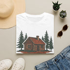 Vintage Cozy Cabin T-Shirt — Faded Pine Tree Cabin Tee