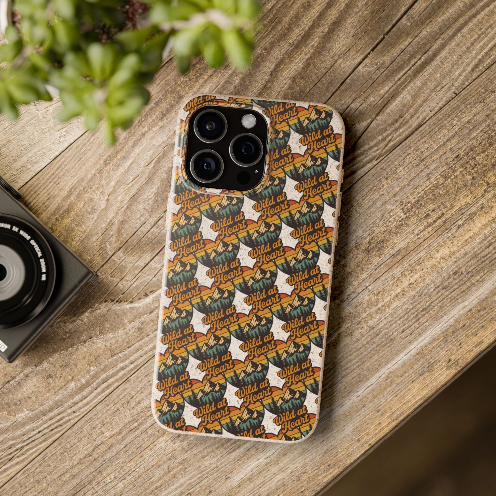 Eco-Friendly Phone Case — Vintage Camper Pattern Biodegradable iPhone Cover