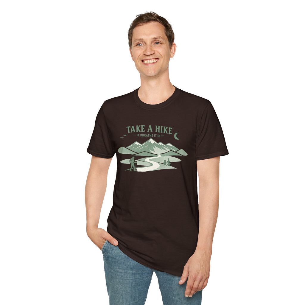 "Take A Hike & Breathe It In" Outdoor Hiking Graphic Tee
