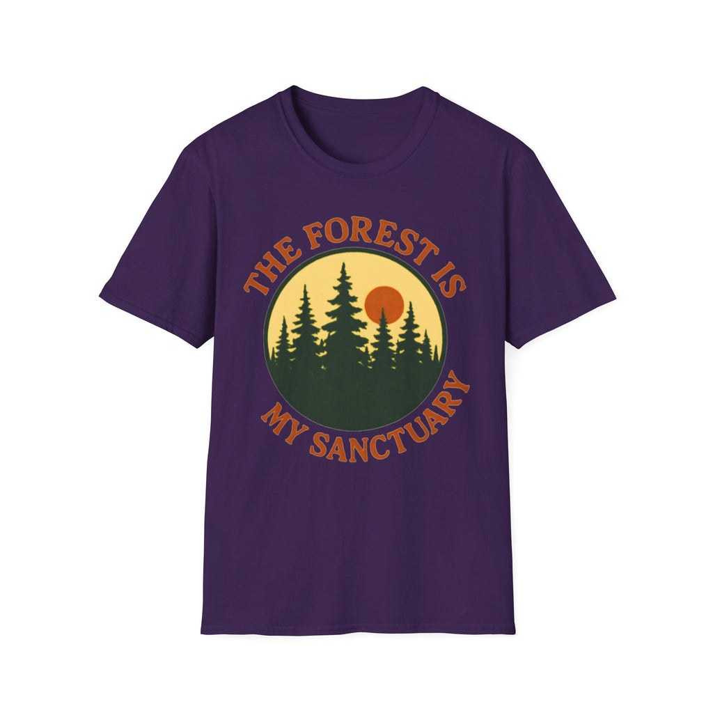 "The Forest Is My Sanctuary" Pines Sunset Graphic Tee Shirt