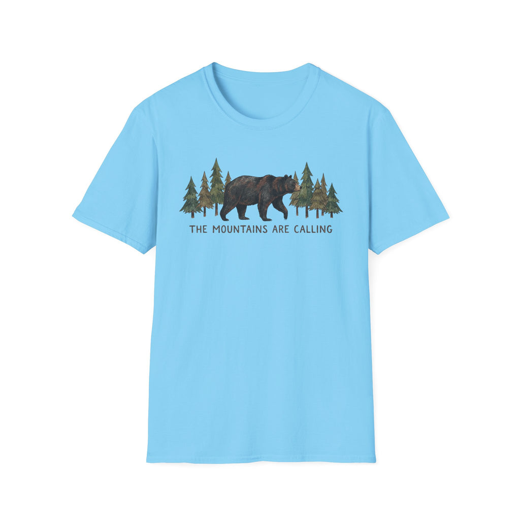"The Mountains Are Calling" Bear and Pines T-Shirt — Outdoor Graphic Tee